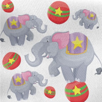 Circus Elephant Show Jersey Backed Fleece