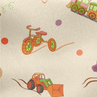 Cartoon Sea, Land And Air Tool Jersey Backed Fleece