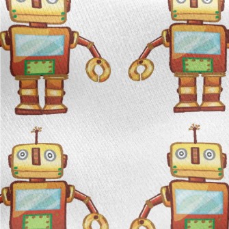Little Helper Robot Jersey Backed Fleece