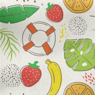 Tropical Cooling Fruits Jersey Backed Fleece