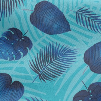 Tropical Leaves Jersey Backed Fleece