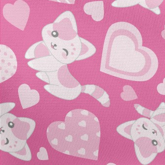 Cute Loving Cat Pongee