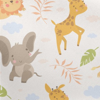 Lion Chasing Small Animals Pongee