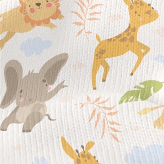 Lion Chasing Small Animals Stretch Jersey