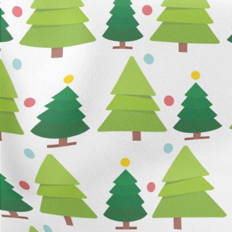 Cute Size Christmas Tree Lightweight Cotton Poplin
