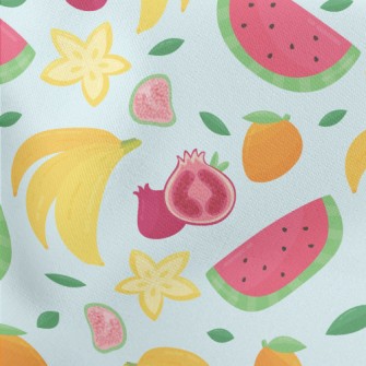 Watermelon Star Fruit Guava Lightweight Cotton Poplin