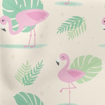 Tropical Flamingo Lightweight Cotton Poplin