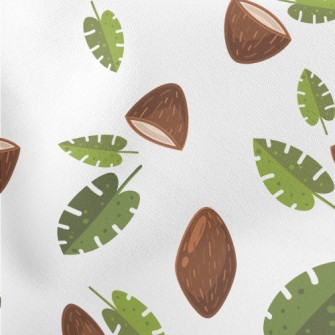 Coconut Shell And Leaves Lightweight Cotton Poplin