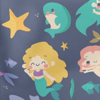 Pretty Mermaid Princess Lightweight Cotton Poplin