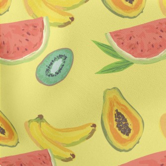 Watercolor Painting Of Tropica Lightweight Cotton Poplin