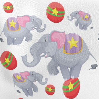 Circus Elephant Show Lightweight Cotton Poplin