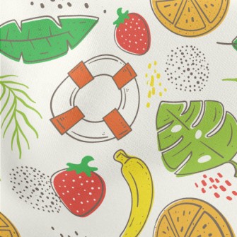 Tropical Cooling Fruits Lightweight Cotton Poplin