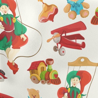 Nostalgic Era Clown Toys Lightweight Cotton Poplin