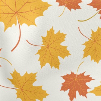 Autumn Yellow Leaves Lightweight Cotton Poplin