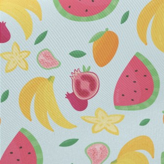 Watermelon Star Fruit Guava Midweight Cotton Poplin