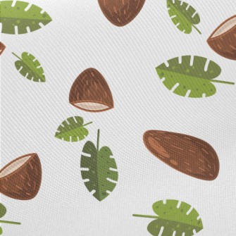 Coconut Shell And Leaves Midweight Cotton Poplin