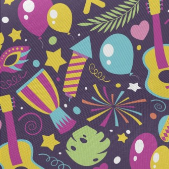 Colorful And Happy Carnival Midweight Cotton Poplin