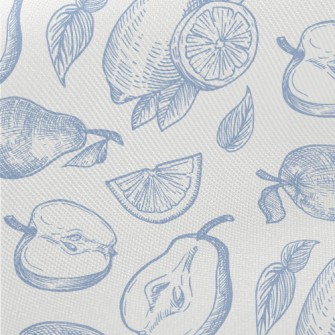 Sketch Of Beautiful Fruits Midweight Cotton Poplin