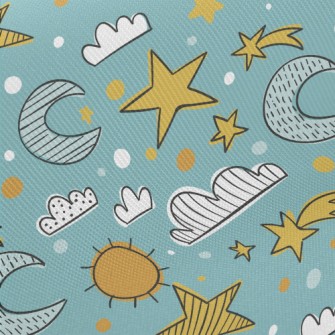 Sun Moon Stars Sky Midweight Cotton Poplin