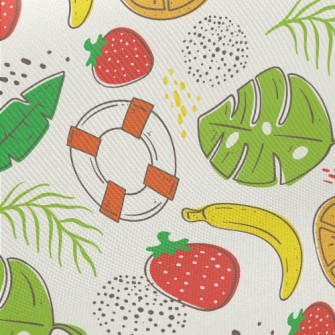 Tropical Cooling Fruits Midweight Cotton Poplin