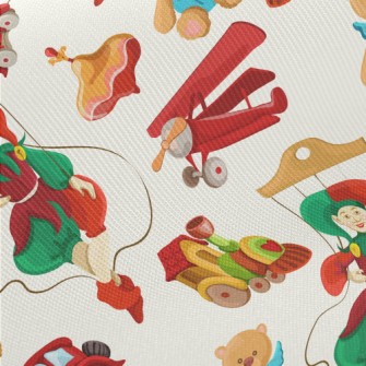 Nostalgic Era Clown Toys Midweight Cotton Poplin