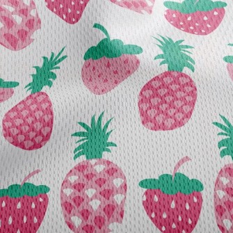 Fun Strawberry Pineapple Athletic Mesh Flat Back