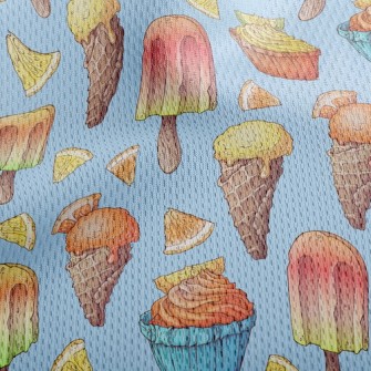 Citrus Ice Cream Athletic Mesh Flat Back