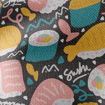 Salmon Fried Shrimp Sushi Waterproof Canvas