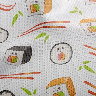Sushi Rolls And Chopsticks Athletic Mesh Flat Back