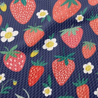 Sweet And Delicious Strawberri Birdseye Piqué