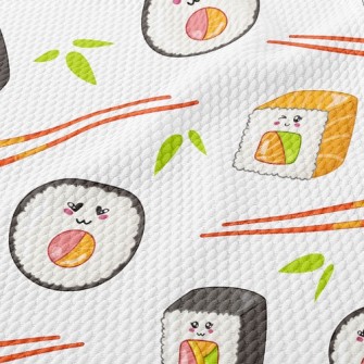 Sushi Rolls And Chopsticks Birdseye Piqué