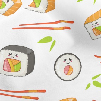 Sushi Rolls And Chopsticks Micro Fleece