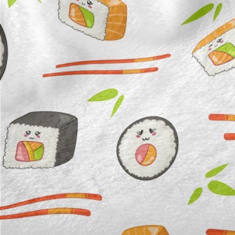 Sushi Rolls And Chopsticks Minky