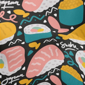 Salmon Fried Shrimp Sushi Lightweight Performance Linen