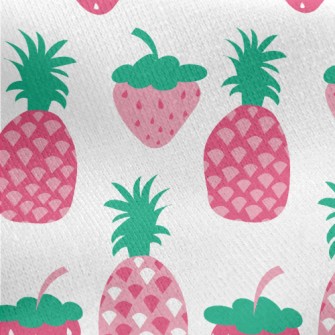 Fun Strawberry Pineapple Jersey Backed Fleece