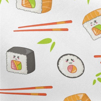 Sushi Rolls And Chopsticks Pongee