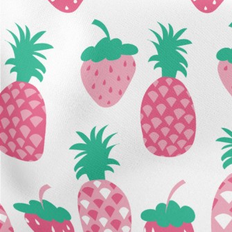 Fun Strawberry Pineapple Lightweight Cotton Poplin