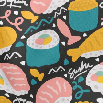 Salmon Fried Shrimp Sushi Lightweight Cotton Poplin