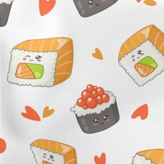 Salmon Roe Salmon Sushi Lightweight Cotton Poplin