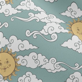 Faces, Sun, And Clouds Chiffon