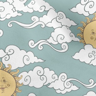 Faces, Sun, And Clouds Micro Fleece