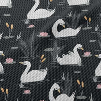 Elegant White Swan Birdseye Piqué