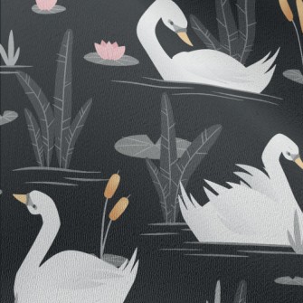 Elegant White Swan Chiffon