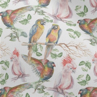 Hand Drawn Tropical Parrot Chiffon