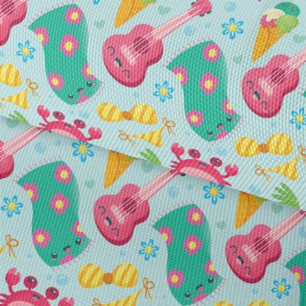 Happy Cartoon Beach Waterproof Oxford