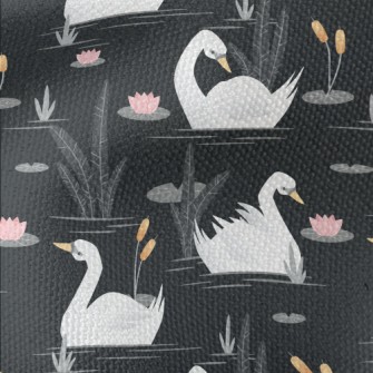 Elegant White Swan Waterproof Canvas