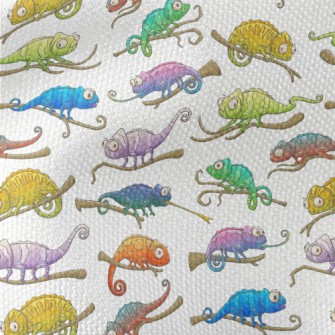 Funny Cartoon Chameleon Waterproof Canvas