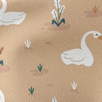 Elegant Cartoon Swan Waterproof Canvas