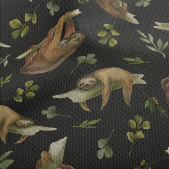 Watercolor Hand Drawn Sloth Athletic Mesh Flat Back