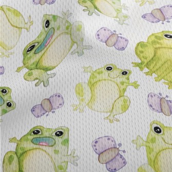 Watercolor Hand Drawn Frog Athletic Mesh Flat Back